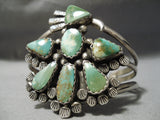 Important Damale Turquoise Vintage Native American Navajo Kachina Sterling Silver Bracelet Old-Nativo Arts