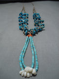 Astounding Vintage Navajo Native American Turquoise And Heishi Necklace-Nativo Arts