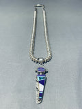 Extremely Valuable Last Chance Turquoise Vintage Native American Navajo Sterling Silver Necklace-Nativo Arts