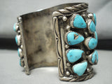 Museum Huge Vintage Native American Navajo Turquoise Sterling Silver Bracelet-Nativo Arts