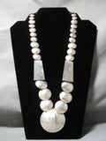 One Of The Best Hand Tooled Flat Bead Sterling Silver Native American Navajo Vintage Necklace-Nativo Arts
