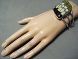 So Intricate!! Vintage Zuni/ Santo Domingo Turquoise Sterling Silver Bracelet-Nativo Arts