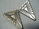 Important Vintage Navajo Sterling Silv Er Collar Protectors Native American Old-Nativo Arts