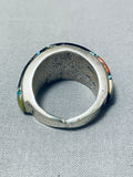 One Of The Most Intricate Ever Native American Navajo Turquoise Kachina Sterling Silver Ring-Nativo Arts