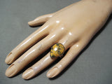 Dynamic Navajo Bumblebee Jasper Sterling Silver Ring Native American-Nativo Arts