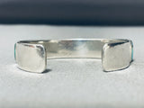 Thicker Vintage Native American Navajo Turquoise Sterling Silver Inlay Bracelet-Nativo Arts