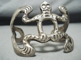 Intricate Toad Early Vintage Native American Navajo Sterling Silver Bracelet-Nativo Arts