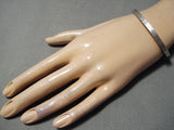 Thick Sturdy Vintage Native American Navajo Sterling Silver Star Bracelet Cuff-Nativo Arts