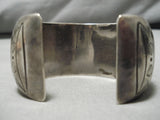 Quality Older Vintage Native American Navajo Hand Tooled Sterling Silver Bracelet Old Cuff-Nativo Arts