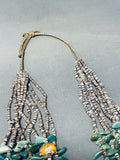 Native American Important Rye Whitegoat Green Turquoise Shell Vintage Necklace-Nativo Arts