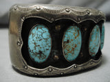 Incredible Vintage Native American Navajo Carico Lake Turquoise Sterling Silver Bracelet Old-Nativo Arts