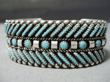 Incredible Vintage Native American Zuni Turquoise Sterling Silver Bracelet Old-Nativo Arts