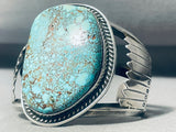 Very Important Vintage Native American Navajo Lone Mountain Turquoise Sterling Silver Bracelet-Nativo Arts