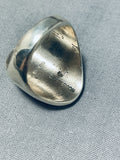 Incredible Cal Peterson Native American Navajo Sterling Silver Turtle Ring Signed-Nativo Arts