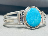 Native American Willy Padilla Bright Blue Turquoise Sterling Silver Bracelet-Nativo Arts