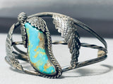 Rare Vintage Native American Navajo Royston Turquoise Sterling Silver Bracelet Old-Nativo Arts