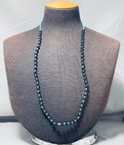 Brilliant Native American Navajo Turquoise Heishi Jet Sterling Silver Necklace-Nativo Arts