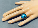 Important Vintage Native American Zuni Red Mountain Turquoise Sterling Silver Ring-Nativo Arts