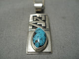 Important Vintage Native American Navajo Peter Nelson Turquoise Sterling Silver Necklace-Nativo Arts