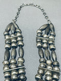 Tight Choker Vintage Native American Navajo Sterling Silver Tubule Necklace-Nativo Arts