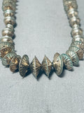 Incredible Vintage Native American Navajo Sterling Silver Hogan Bead Necklace-Nativo Arts