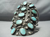 One Of Biggest Crazy Vintage Native American Navajo Royston Turquoise Sterling Silver Bracelet-Nativo Arts