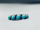 Sweet Vintage Native American Navajo Turquoise Sterling Silver Ring-Nativo Arts