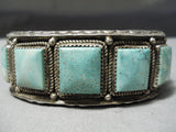 One Of The Best Vintage Native American Navajo Carico Lake Turquoise Sterling Silver Bracelet-Nativo Arts