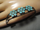 Important Dishta Vintage Zuni Native American Turquoise Sterling Silver Bracelet-Nativo Arts