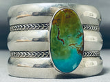 Magnificent Vintage Native American Navajo Damale Turquoise Sterling Silver Bracelet Signed-Nativo Arts