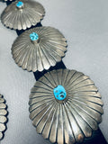 Will Blackgoat Hand Tooled Vintage Native American Navajo Sterling Silver Concho Belt-Nativo Arts