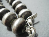 One Of Biggest Ever Native American Navajo Sterling Silver Bead Necklace- Gigantic!!-Nativo Arts