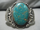 Museum Quality Vintage Native American Navajo Spiderweb Turquoise Sterling Silver Bracelet-Nativo Arts