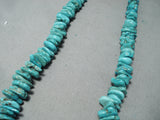 Native American Terrific Vintage Santo Domingo Old Kingman Turquoise Sterling Silver Necklace-Nativo Arts