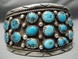 One Of The Best Vintage Native American Navajo Blue Turquoise Sterling Silver Wave Bracelet-Nativo Arts