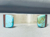 One Of The Most Unique Vintage Native American Navajo #8 Turquoise Sterling Silver Bracelet-Nativo Arts