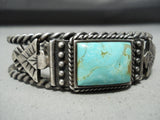 For Large Wrist Vintage Native American Navajo Royston Turquoise Sterling Silver Bracelet-Nativo Arts