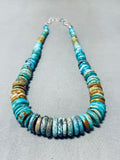 Native American Gorgeous Santo Domingo Royston Kingman Turquoise Sterling Silver Necklace-Nativo Arts