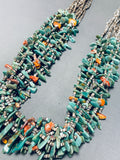 Native American Important Rye Whitegoat Green Turquoise Shell Vintage Necklace-Nativo Arts