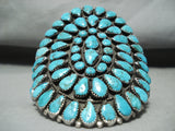 One Of The Biggest Best Vintage Native American Navajo Turquoise Sterling Silver Bracelet-Nativo Arts