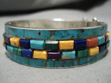 Exceptional Zuni/ Native American Navajo Turquoise Coral Sterling Silver Bracelet-Nativo Arts
