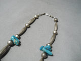 Marvelous Vintage Native American Navajo Turquoise Sterling Silver Necklace Old-Nativo Arts