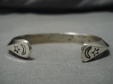Astounding Vintage Native American Navajo Wil Secataro Sterling Silver Bracelet Cuff Old-Nativo Arts