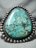 Huge Vintage Native American Navajo Green Turquoise Sterling Silver Bracelet-Nativo Arts