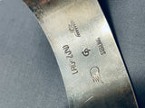 Superb Native American Laguna Signed Handcarved Sterling Silver Smooth Bracelet-Nativo Arts