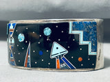 One Of The Finest Vintage Native American Navajo Turquoise Inlay Sterling Silver Bracelet-Nativo Arts