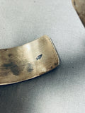 Signed Older Vintage Native American Navajo Turquoise Sterling Silver Bracelet-Nativo Arts