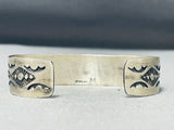 Fabulous Vintage Native American Navajo Handcarvings Sterling Silver Marie Thompson Bracelet-Nativo Arts