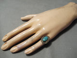 Impressive Vintage Native American Navajo Turquoise Sterling Silver Ring Old-Nativo Arts