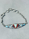 Excellent Vintage Native American Navajo Turquoise Sterling Silver Link Bracelet-Nativo Arts